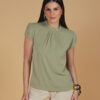 BLUSA GOLA ALTA COM PREGAS - Thumbnail Image 1