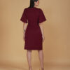 VESTIDO BORDO COM MANGA FLARE - Thumbnail Image 2