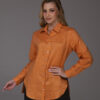 CAMISA CAMBRAIA DE LINHO LARANJA QUEIMADO - Thumbnail Image 1